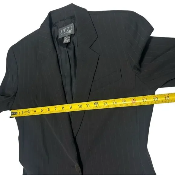 Lafayette 148 New York Charcoal Striped Blazer - Picture 9 of 10